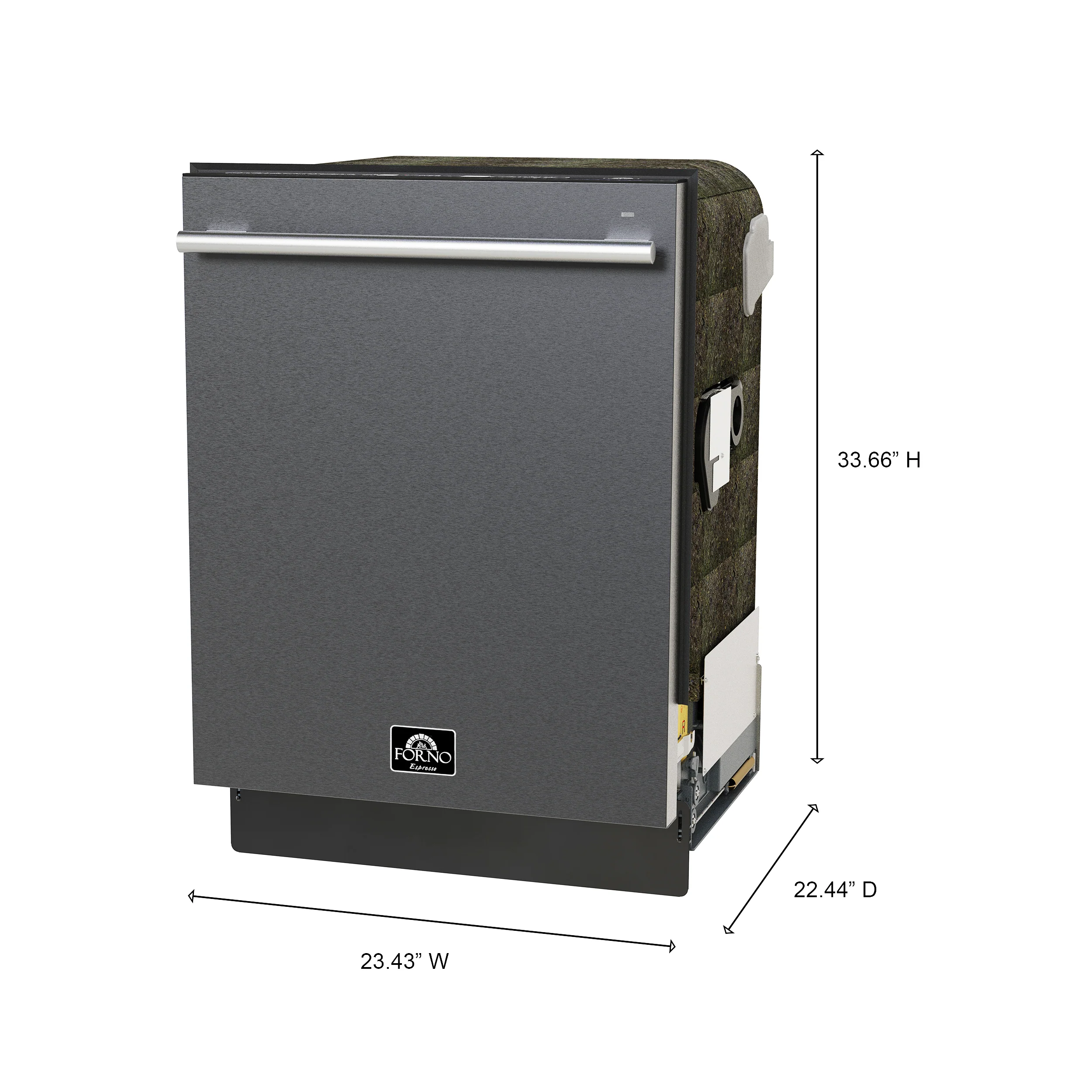 Forno Romano Espresso 24-Inch Built-In Dishwasher, Black Finish, Stainless Steel Tub, 49 dBA, Energy Star Certified - Image 3