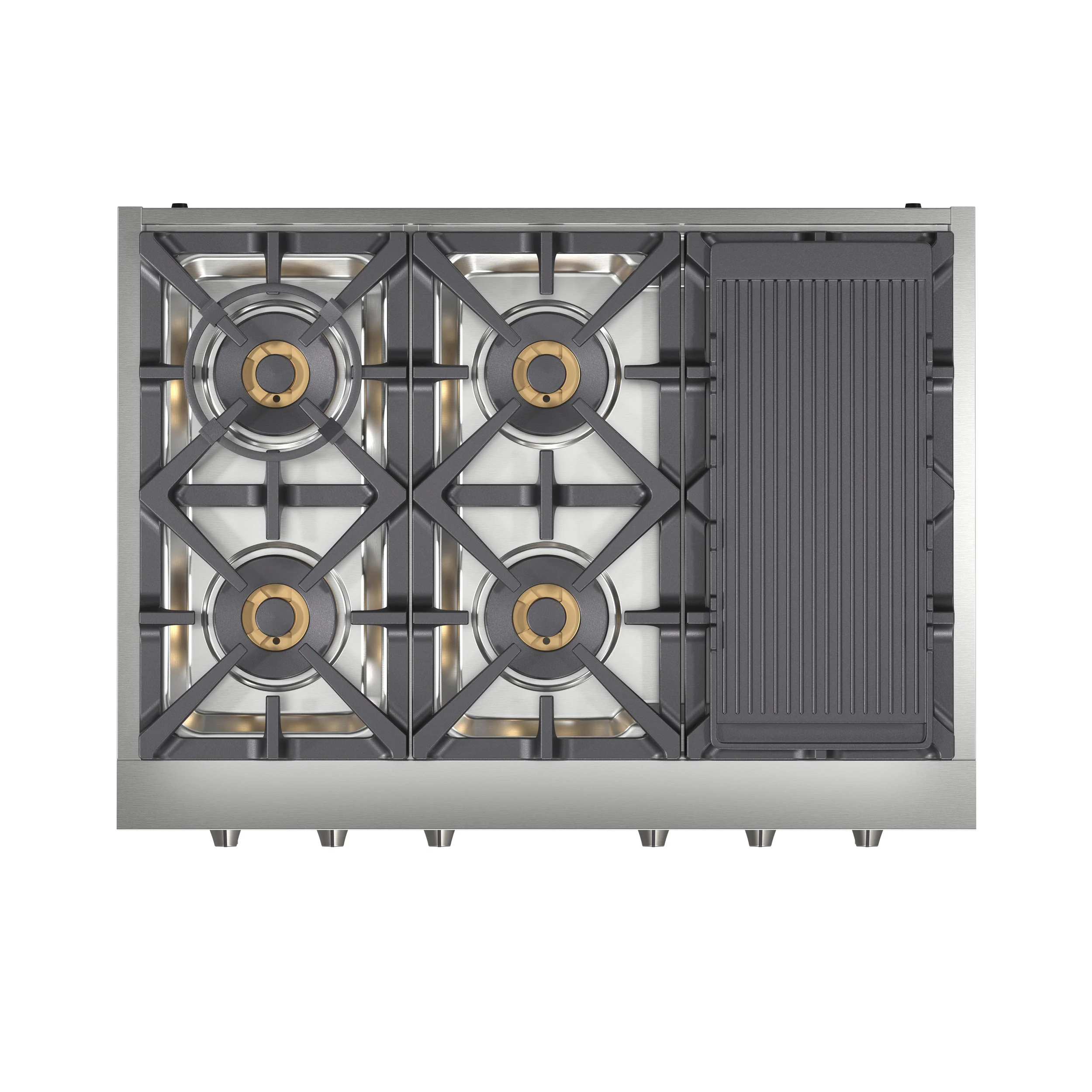 Forno Spezia Alta Qualita 36-Inch Pro-Style Gas Rangetop, Stainless Steel, 6 Sealed Burners, Continuous Cast Iron Grates, High Heat Output - Image 6